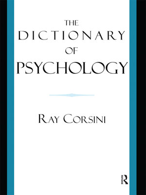 cover image of The Dictionary of Psychology
